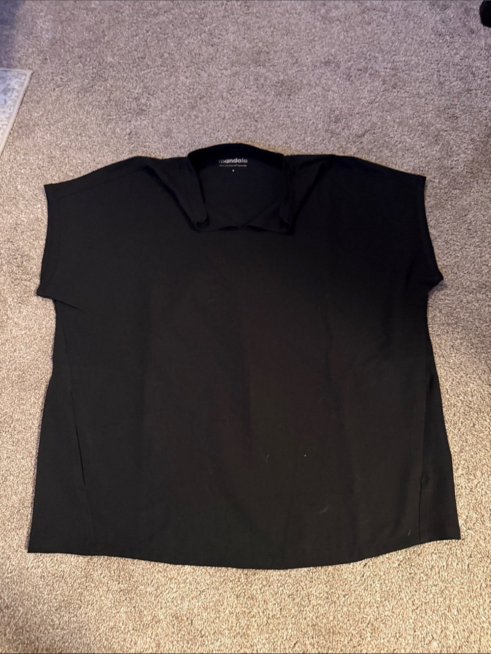 Eileen Fisher Black Relaxed Short-Sleeve Tunic Top